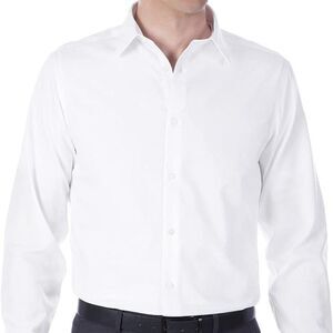 Calvin Klein Slim Fit Non Iron 80s Two Ply Herringbone Dress Shirt 18 1/2